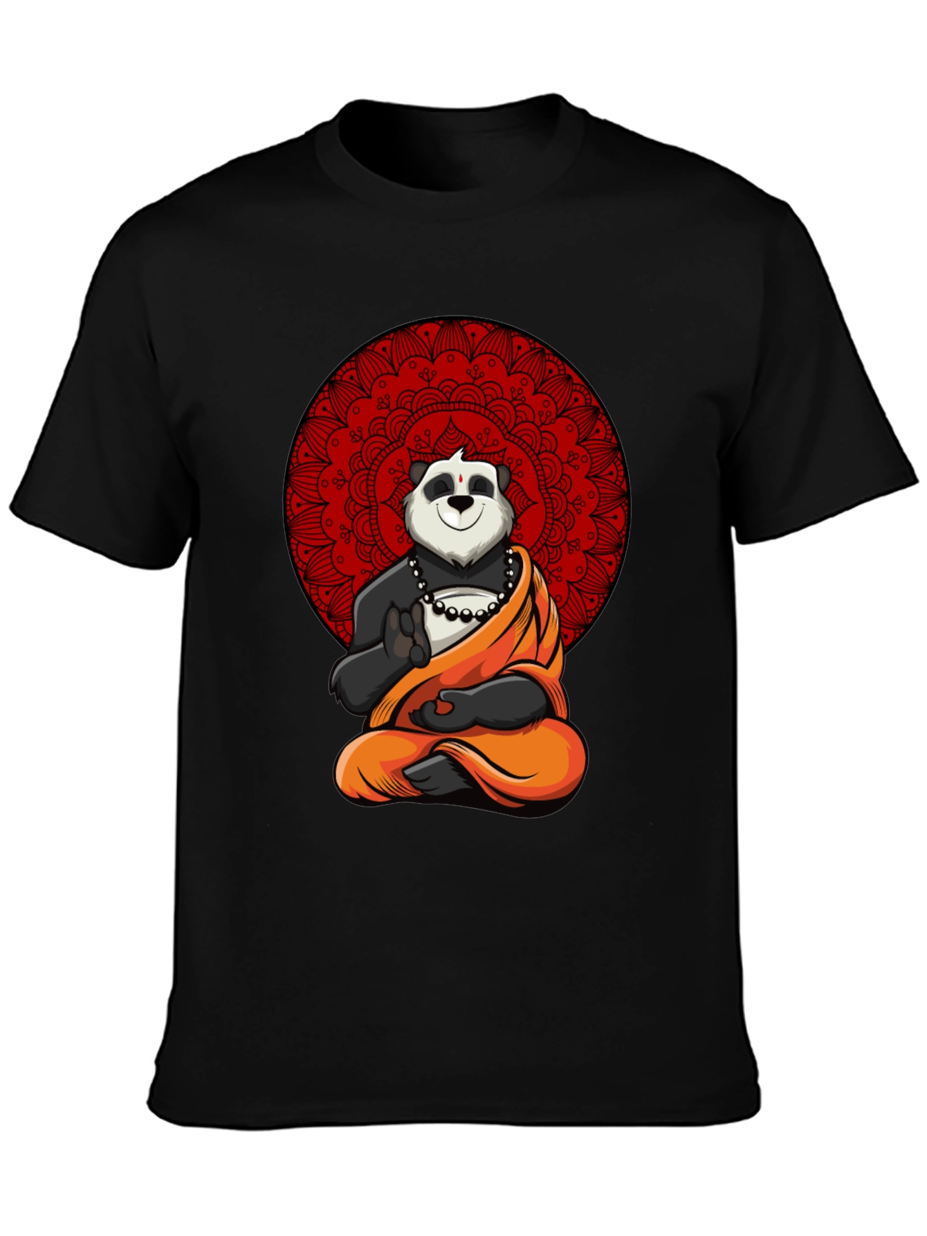 Zen Panda Mandala Graphic Tee - Meditating Comfort