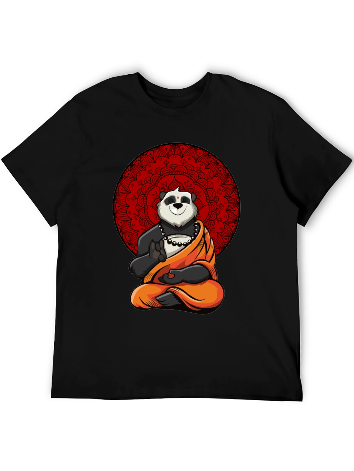 Zen Panda Mandala Graphic Tee - Meditating Comfort