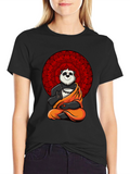 Zen Panda Mandala Graphic Tee - Meditating Comfort