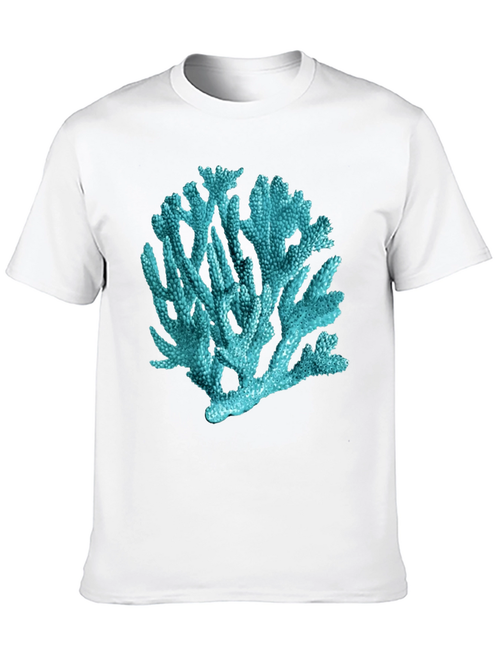 Coral Print Black T-Shirt