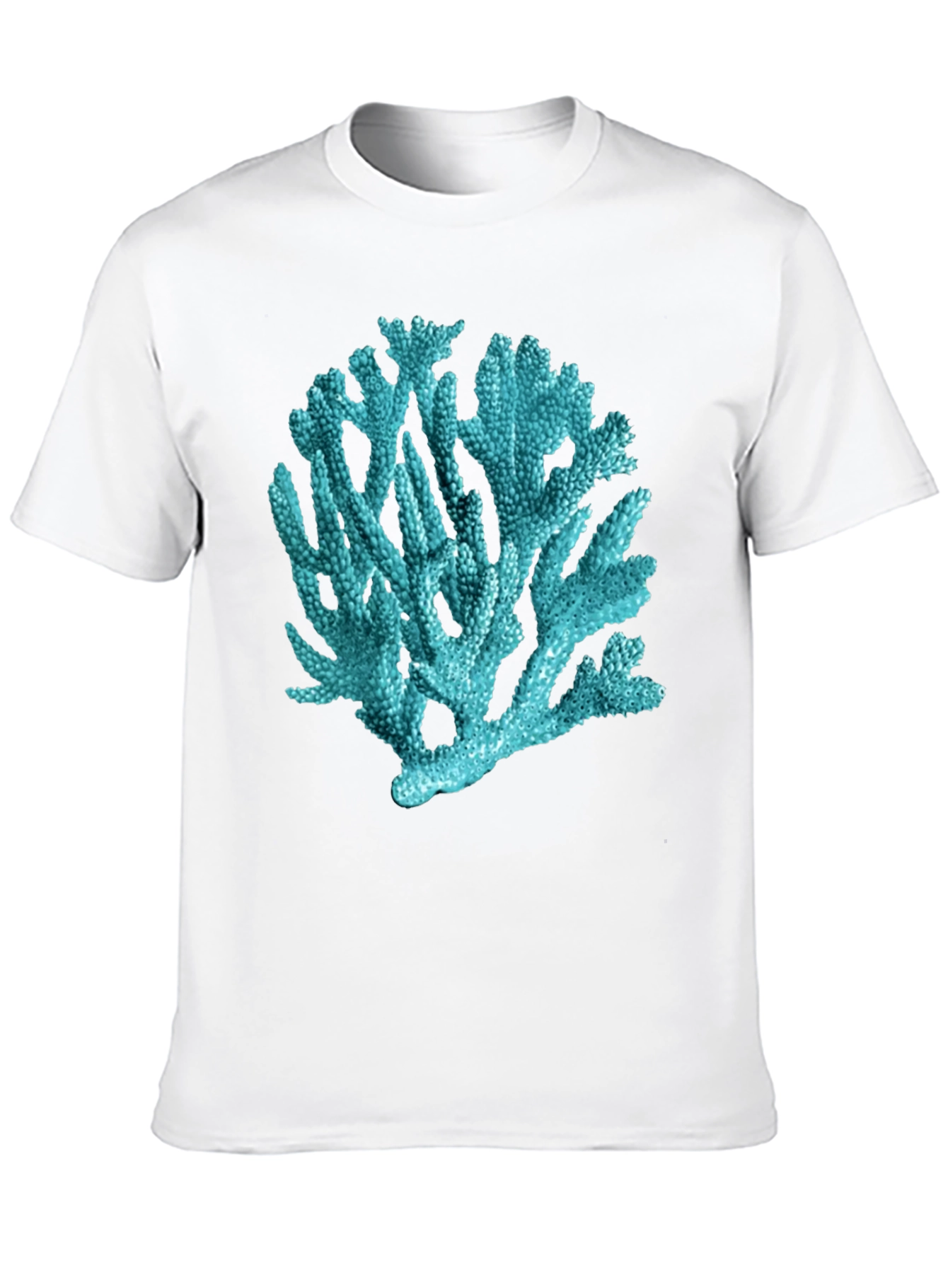 Coral Print Black T-Shirt