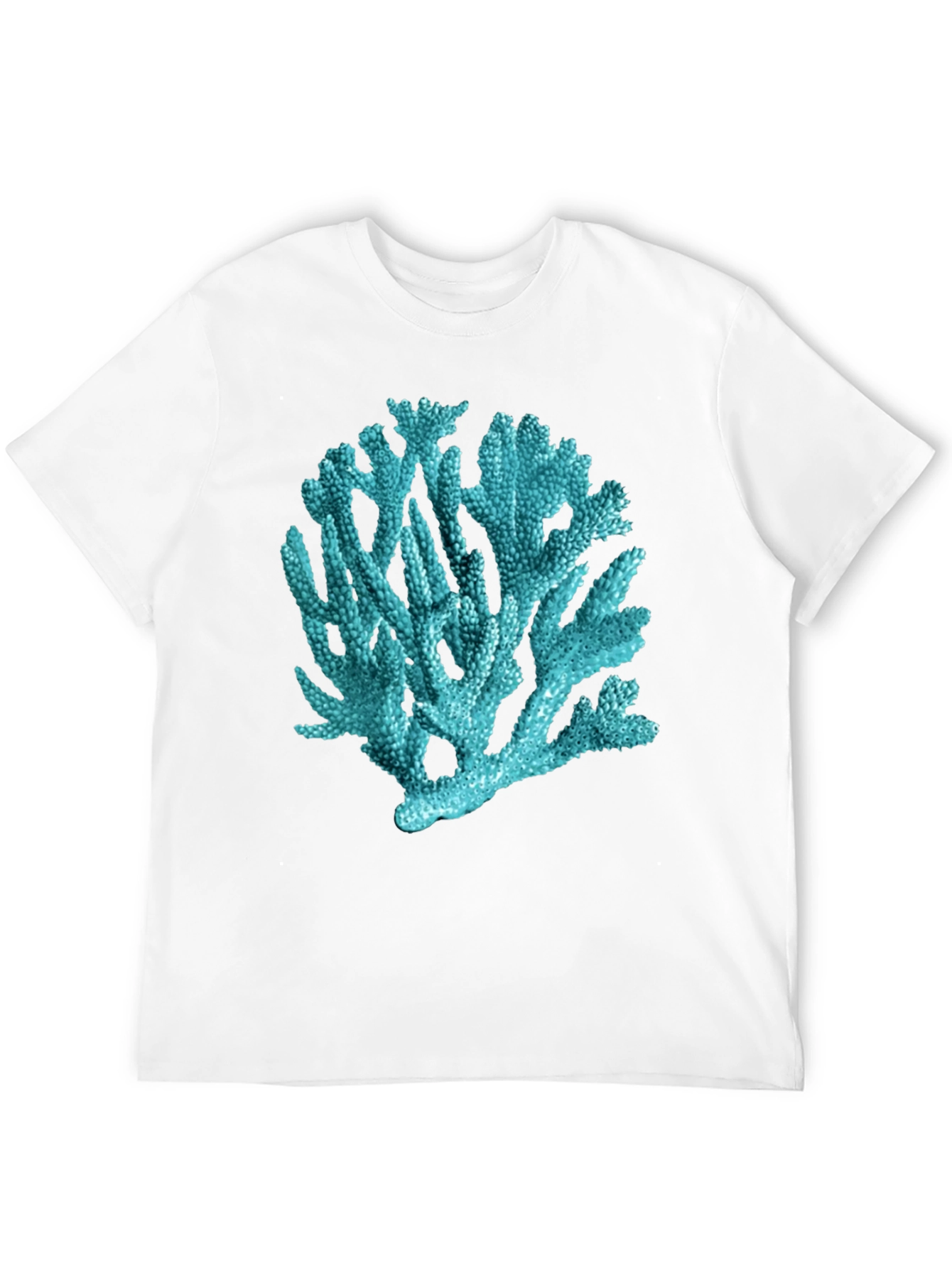 Coral Print Black T-Shirt