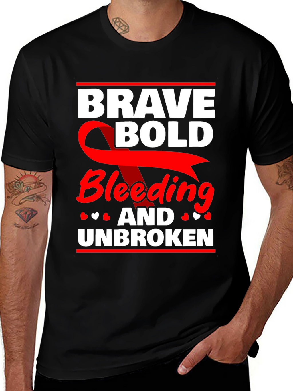 Brave Bold Bleeding & Unbroken Graphic Tee