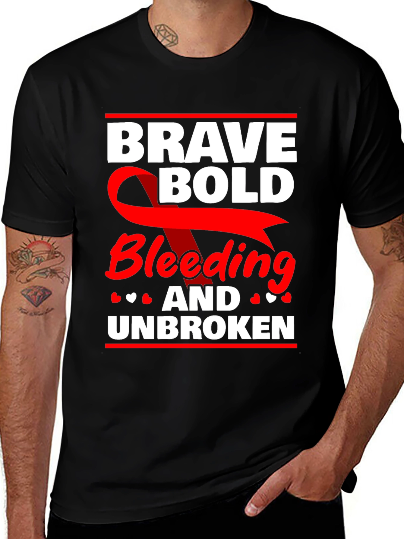 Brave Bold Bleeding & Unbroken Graphic Tee