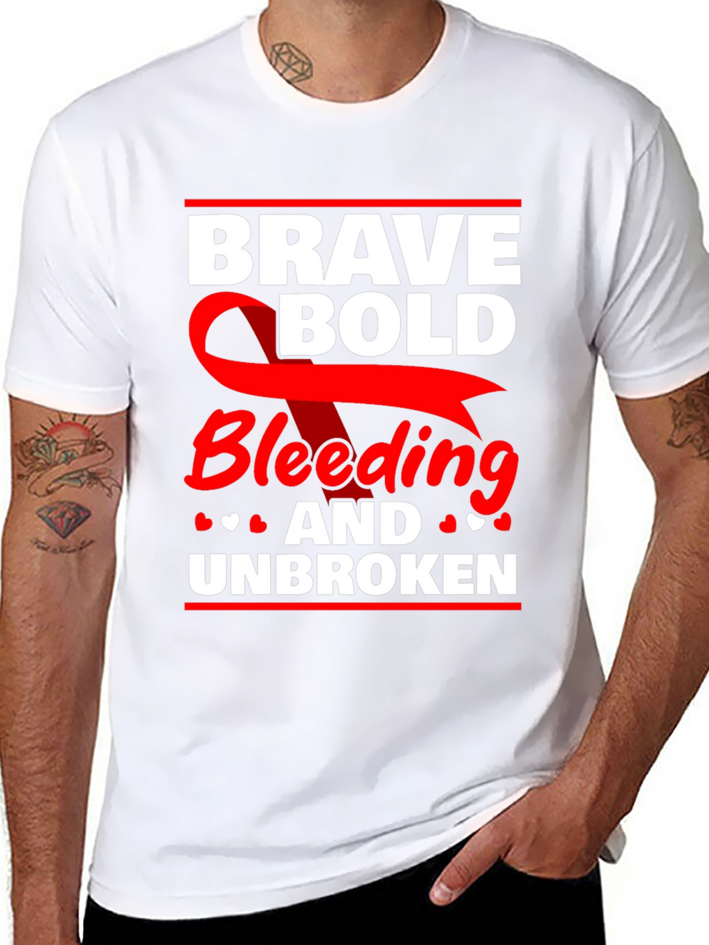 Brave Bold Bleeding & Unbroken Graphic Tee