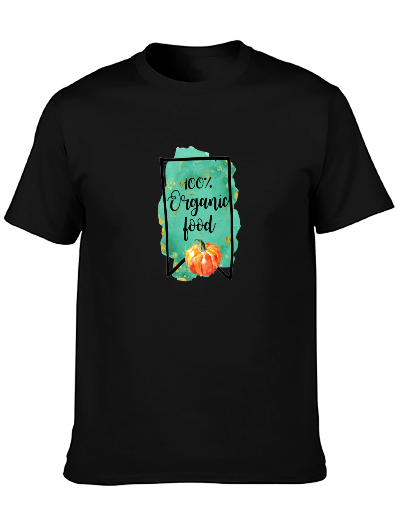Organic Food Graphic Tee - Black Cotton T-Shirt