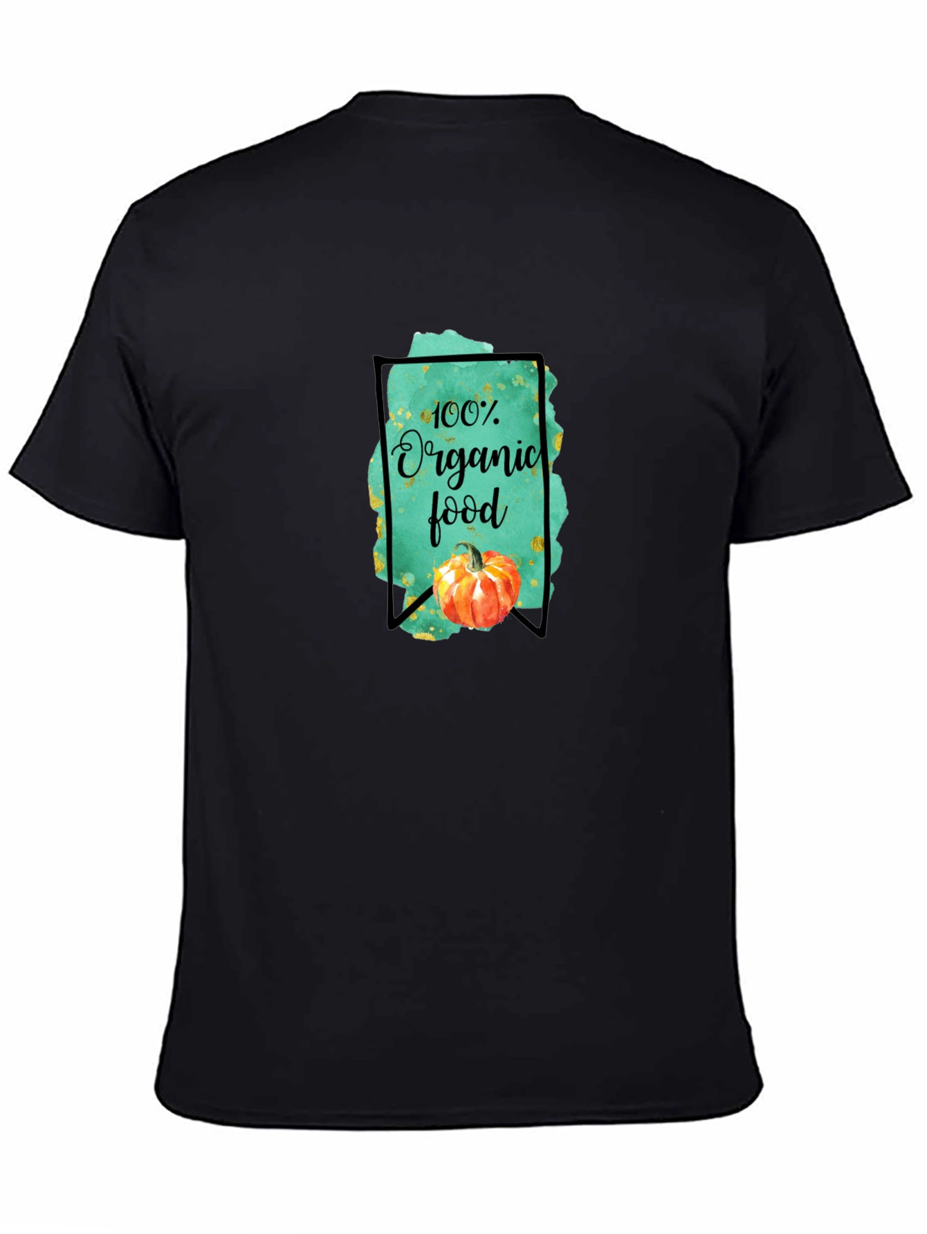 Organic Food Graphic Tee - Black Cotton T-Shirt