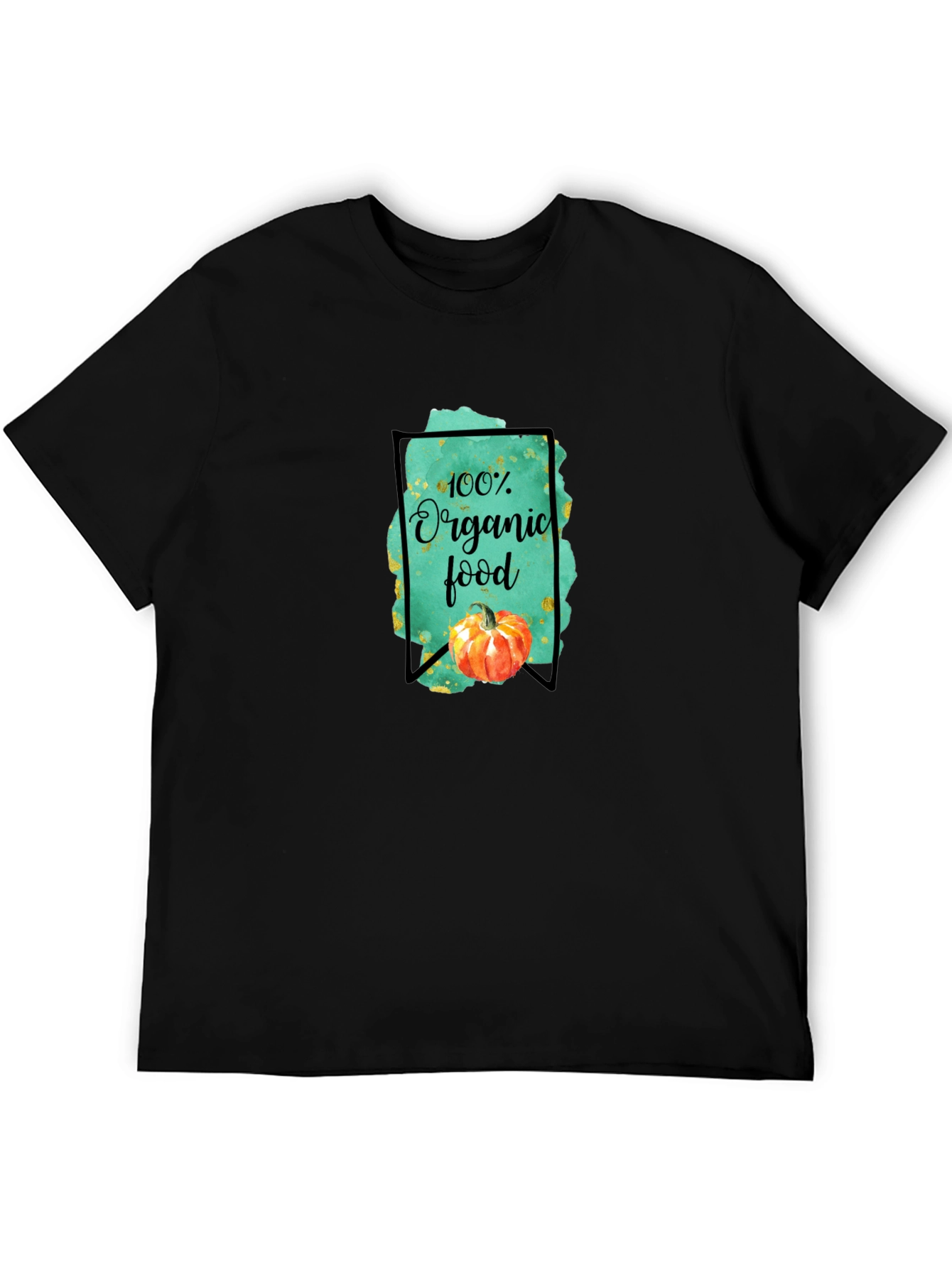 Organic Food Graphic Tee - Black Cotton T-Shirt