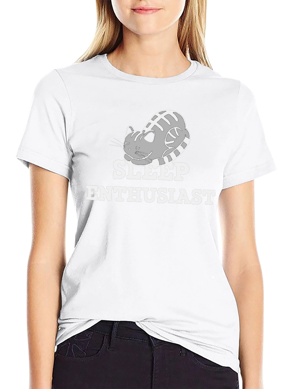Sleep Enthusiast Cat Graphic T-Shirt