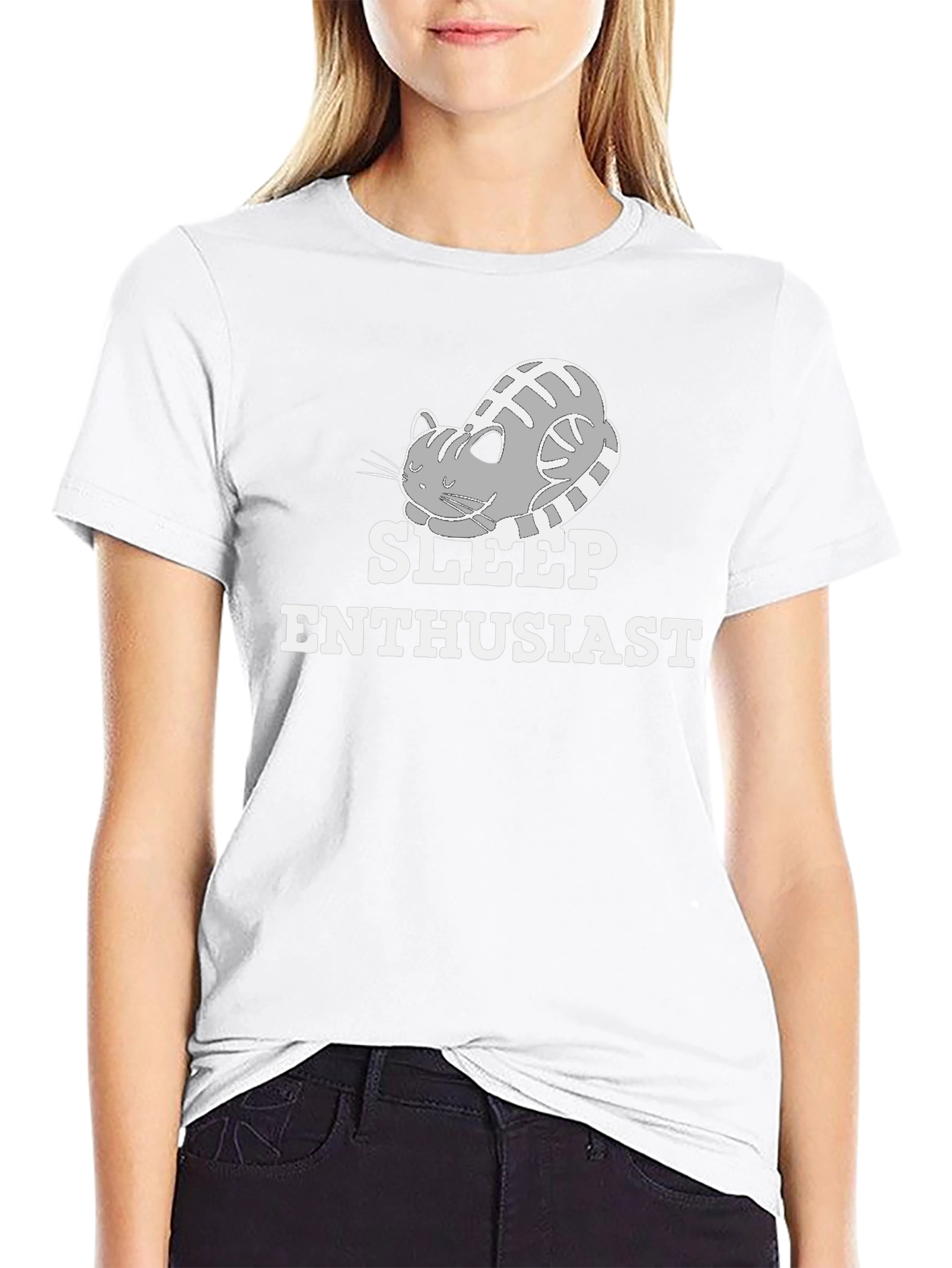 Sleep Enthusiast Cat Graphic T-Shirt