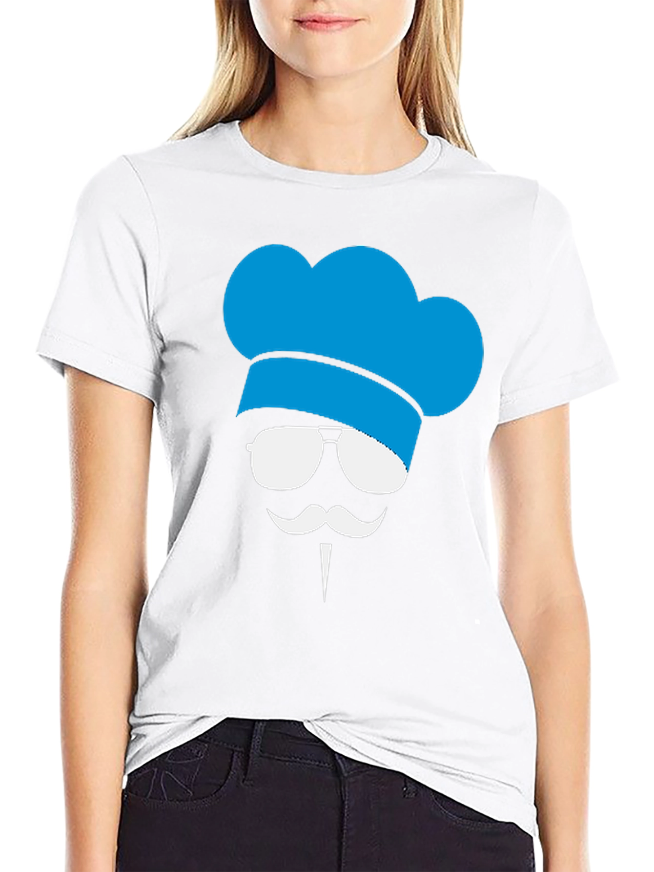 Chef Hat Mustache Graphic Tee - Black T-Shirt