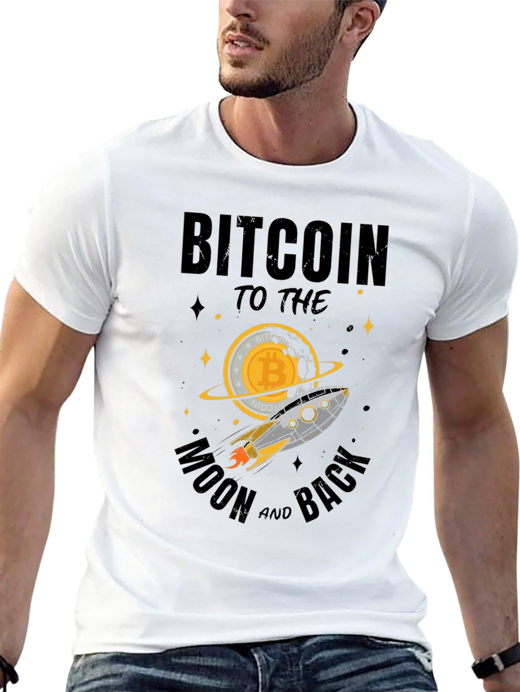 Bitcoin to the Moon T-Shirt - Crypto Rocket Tee