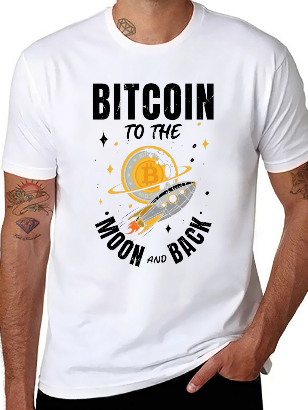 Bitcoin to the Moon T-Shirt - Crypto Rocket Tee