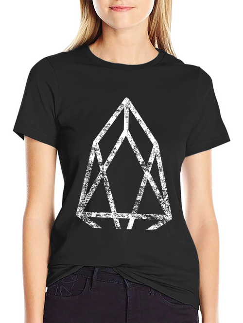 Abstract Geometric Design Tee - Black Cotton Blend