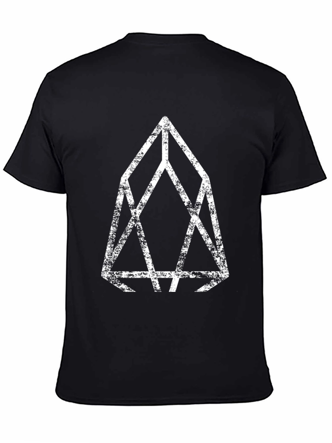 Abstract Geometric Design Tee - Black Cotton Blend