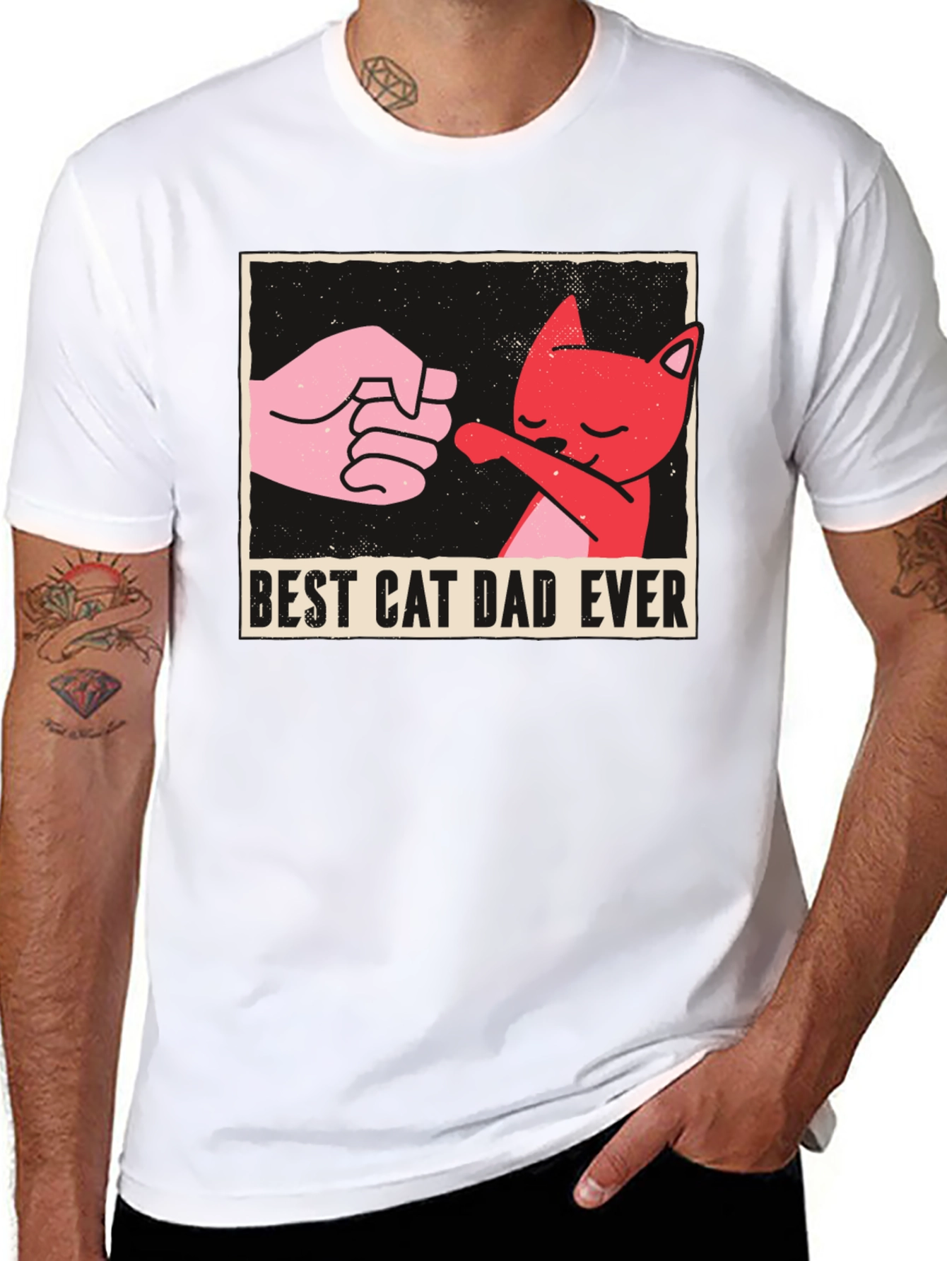 Best Cat Dad Ever Graphic Tee - Fun Novelty Shirt