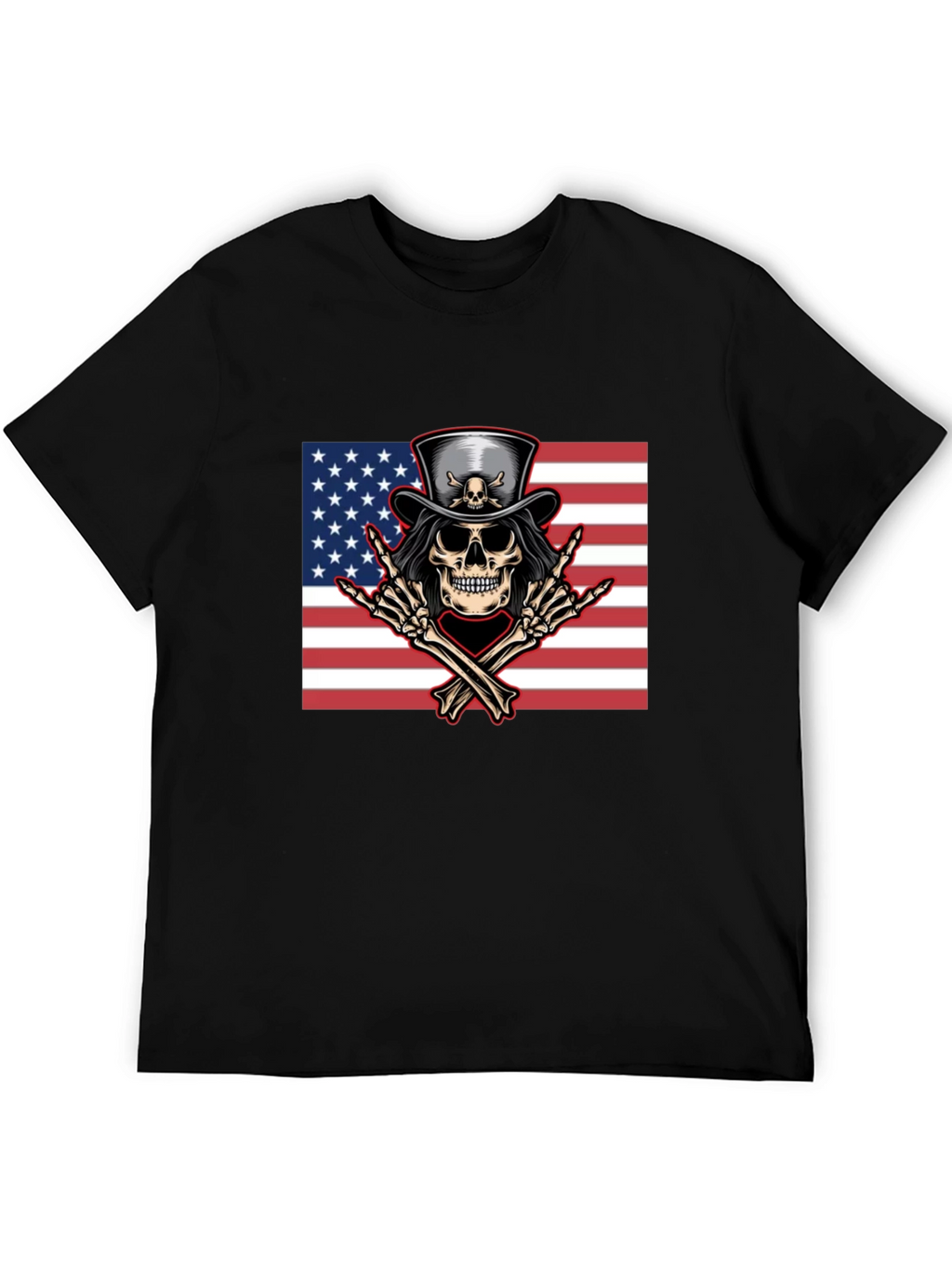 American Skull Rocker Tee - Black