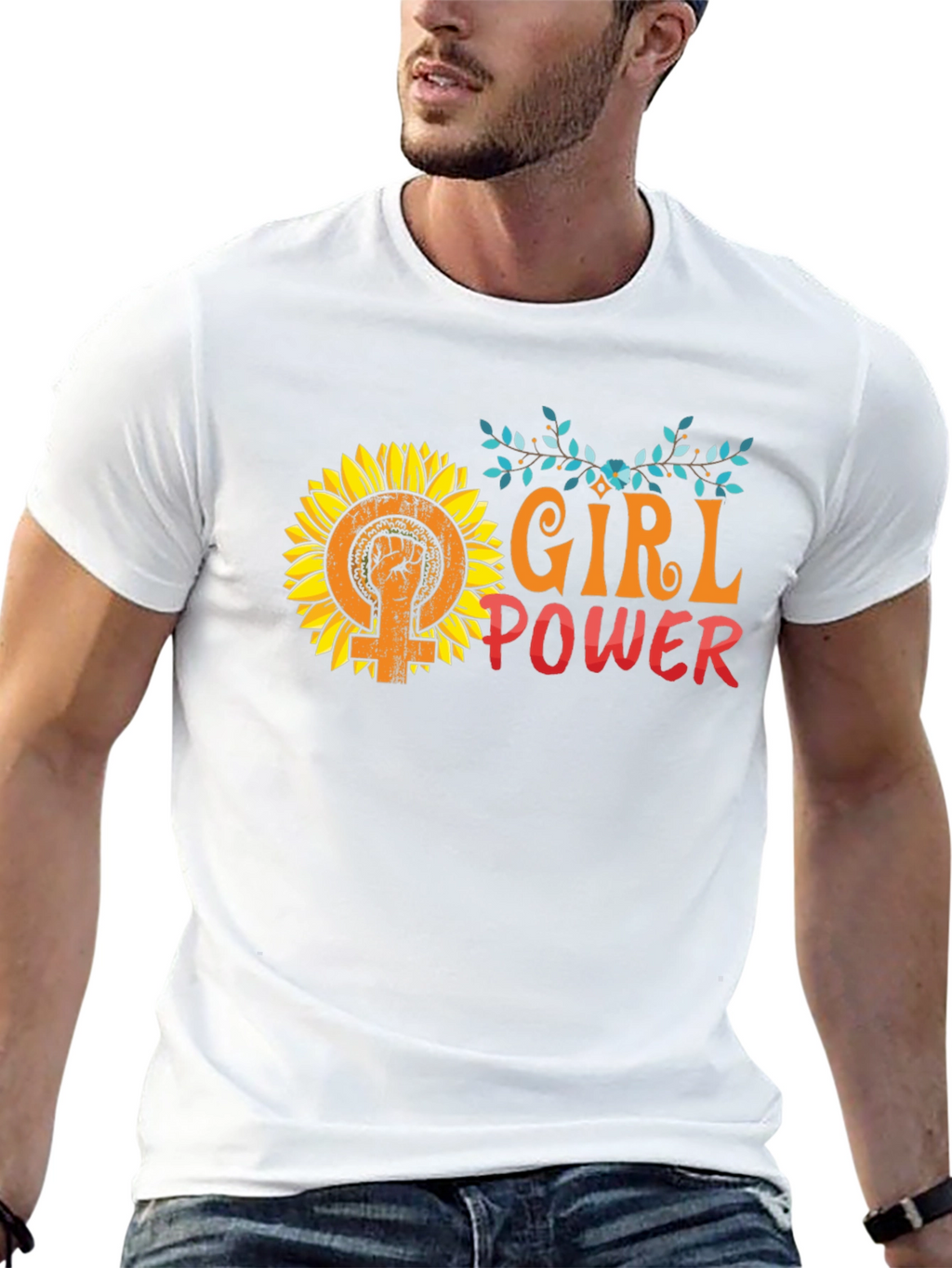 Girl Power Sunflower Graphic Tee