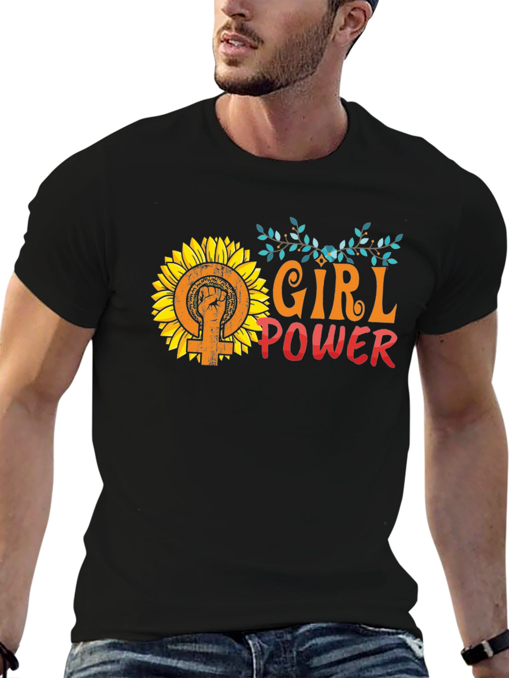 Girl Power Sunflower Graphic Tee