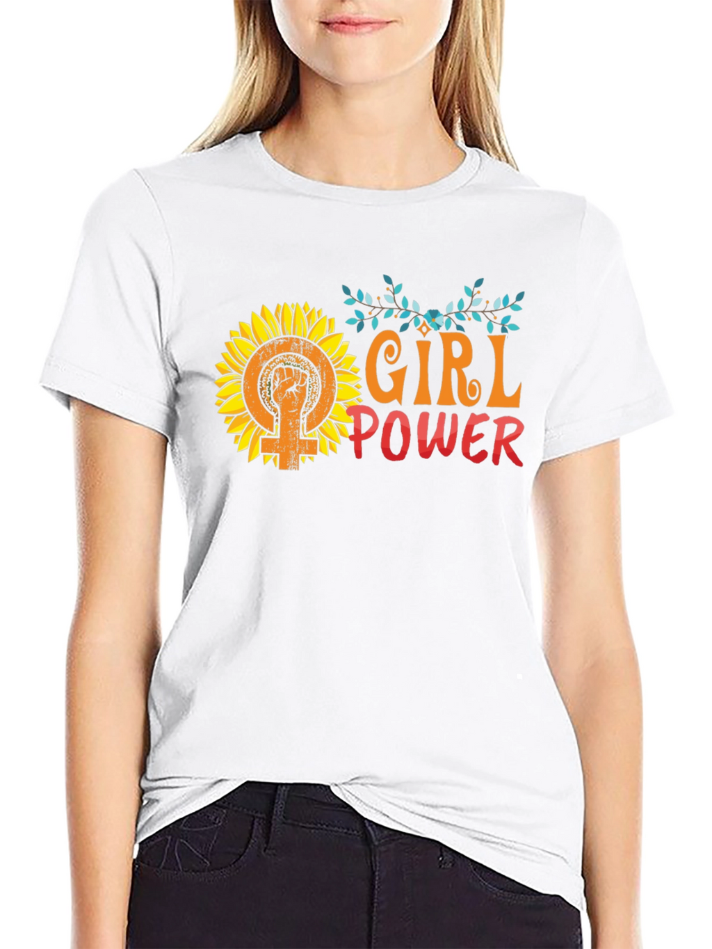Girl Power Sunflower Graphic Tee