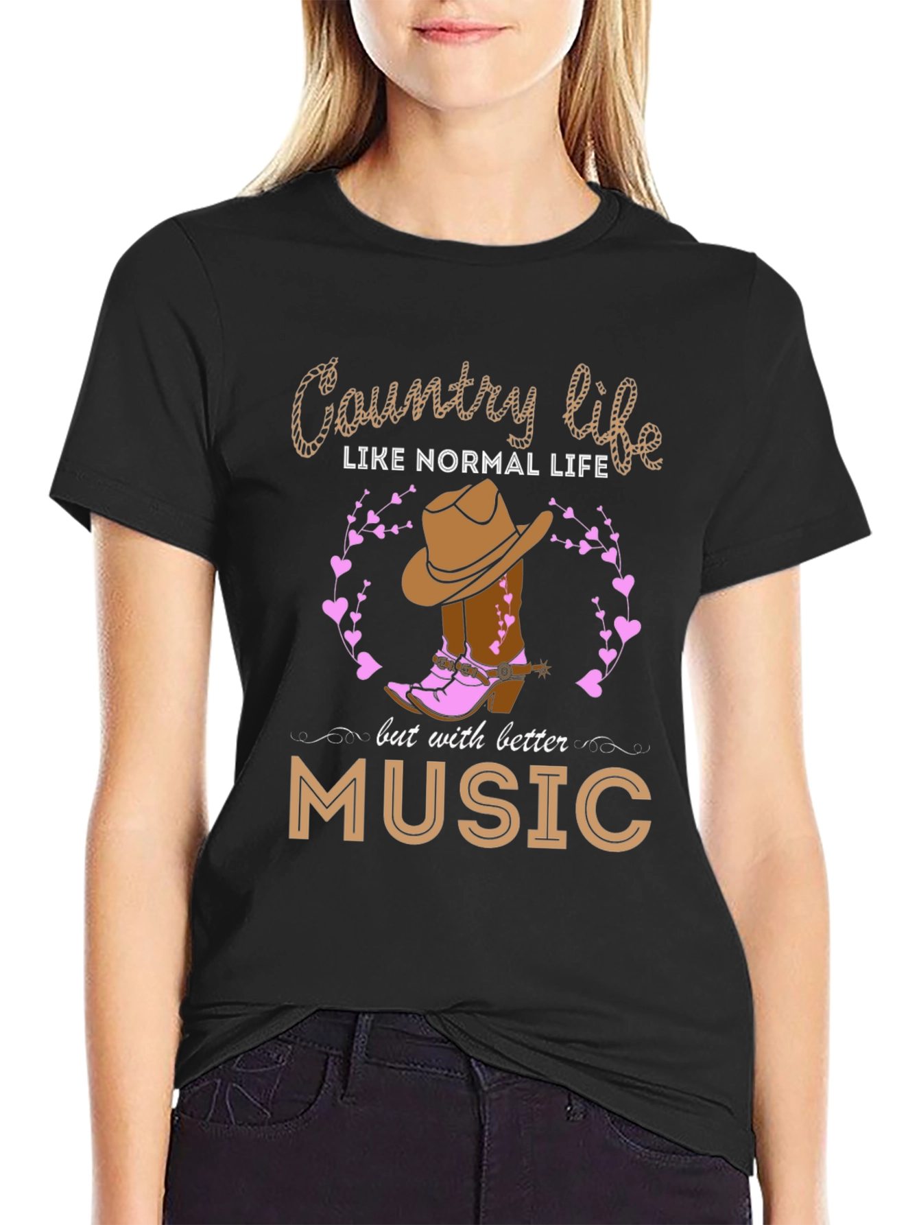 Country Life T-Shirt - Cowboy Boots & Better Music