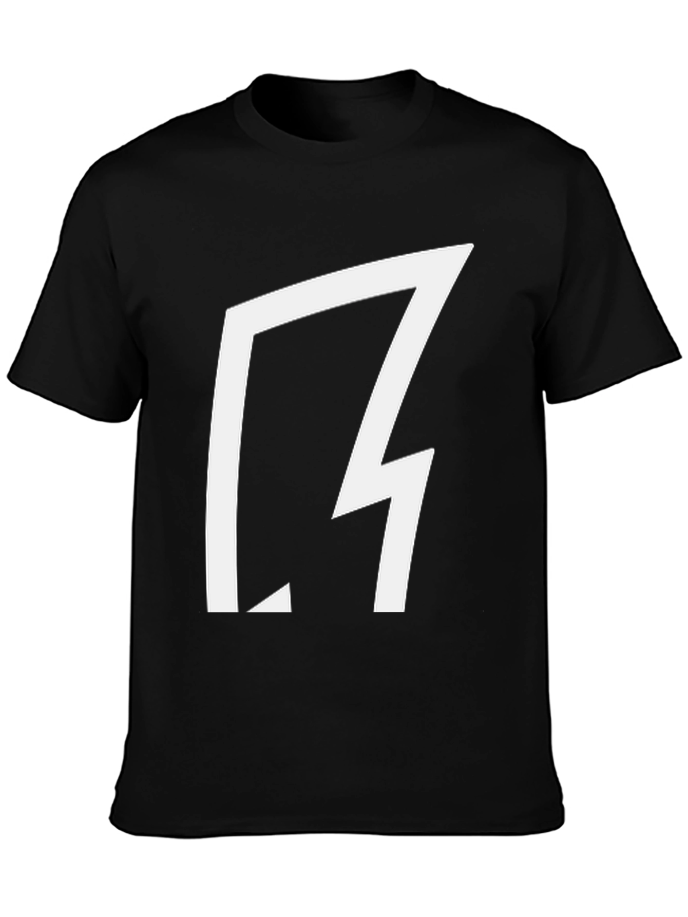 Bold Graphic Tee - Black Cotton with Abstract White Design