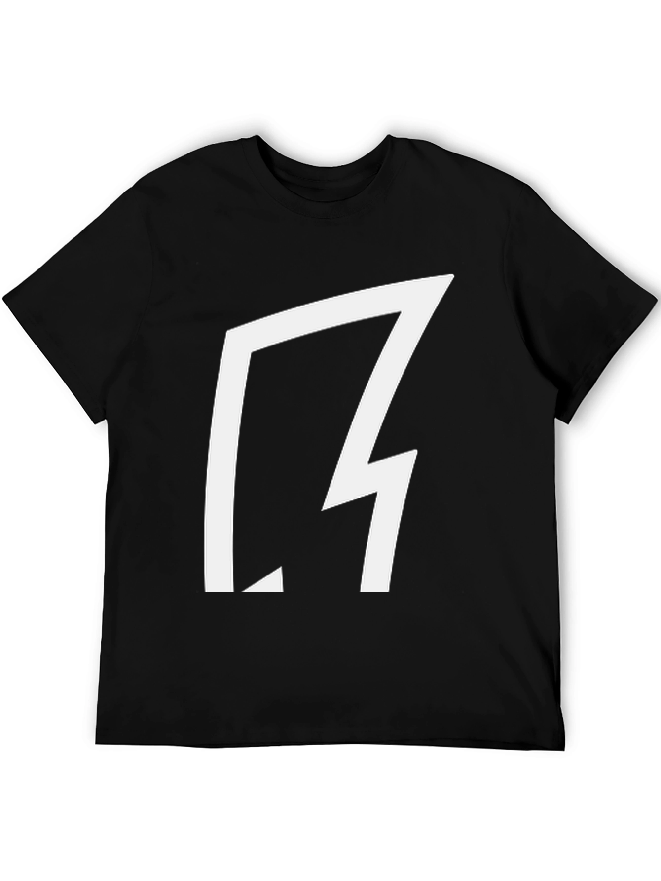 Bold Graphic Tee - Black Cotton with Abstract White Design