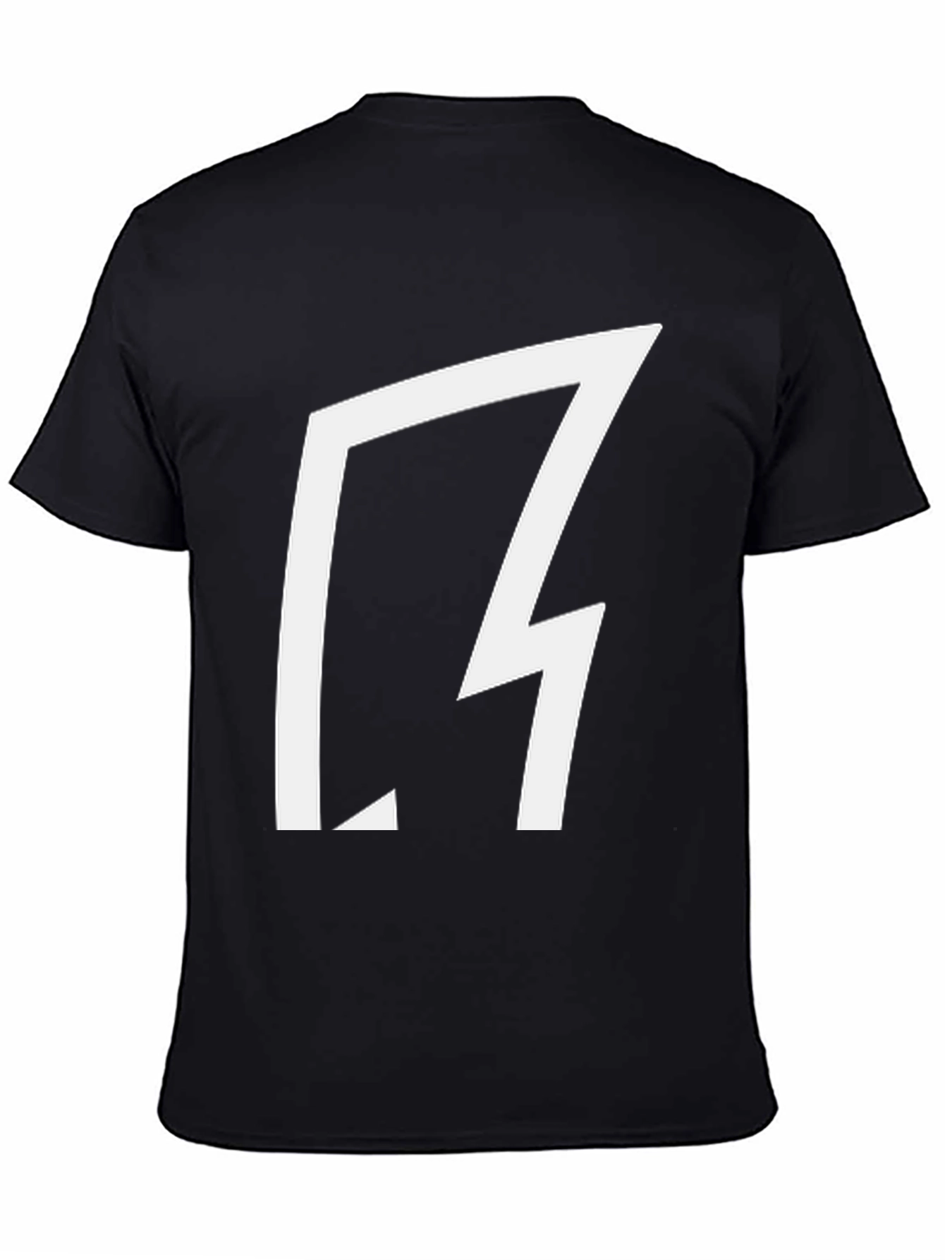 Bold Graphic Tee - Black Cotton with Abstract White Design