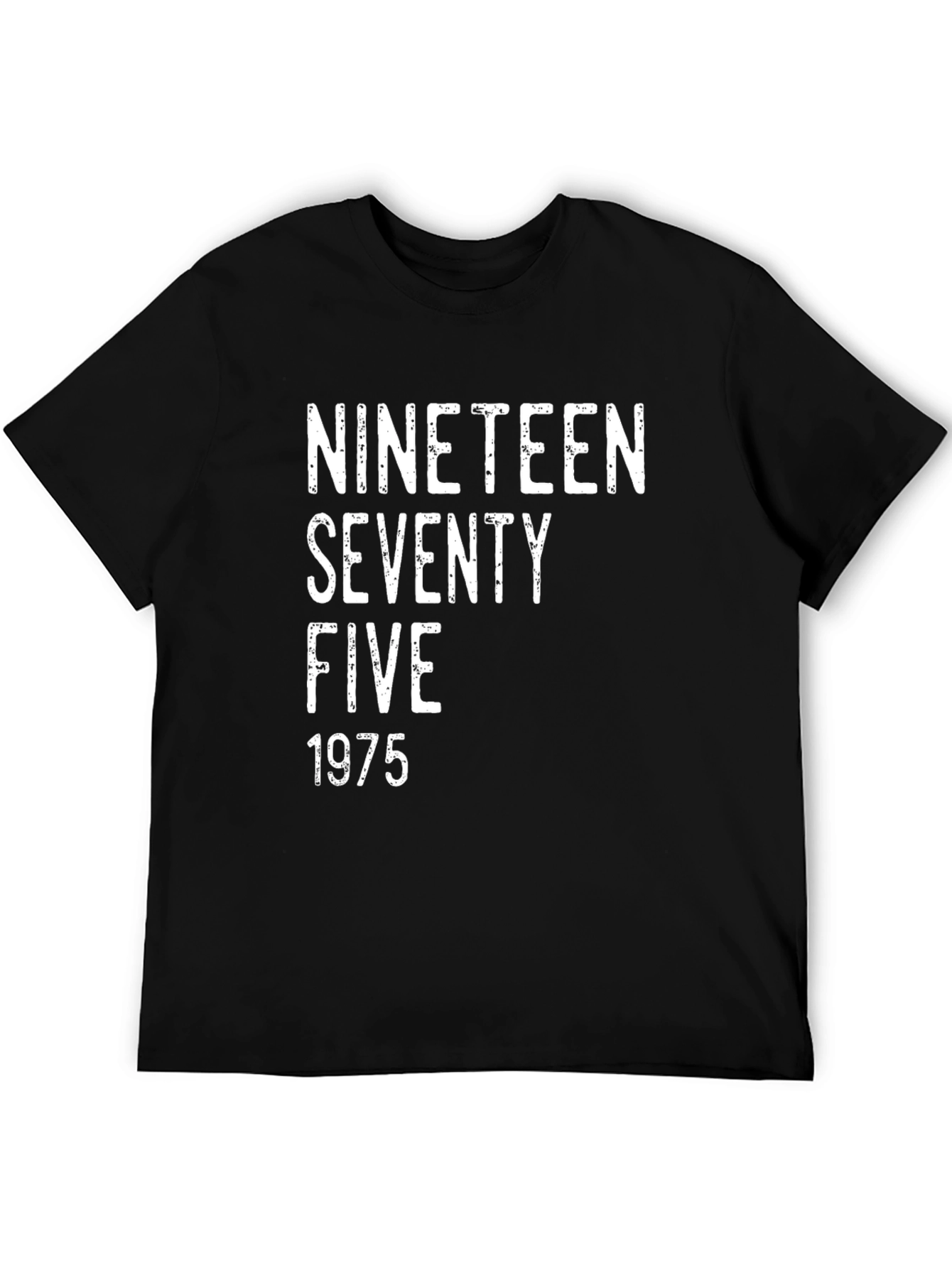 1975 Vintage Style Graphic Tee - Black Cotton Blend
