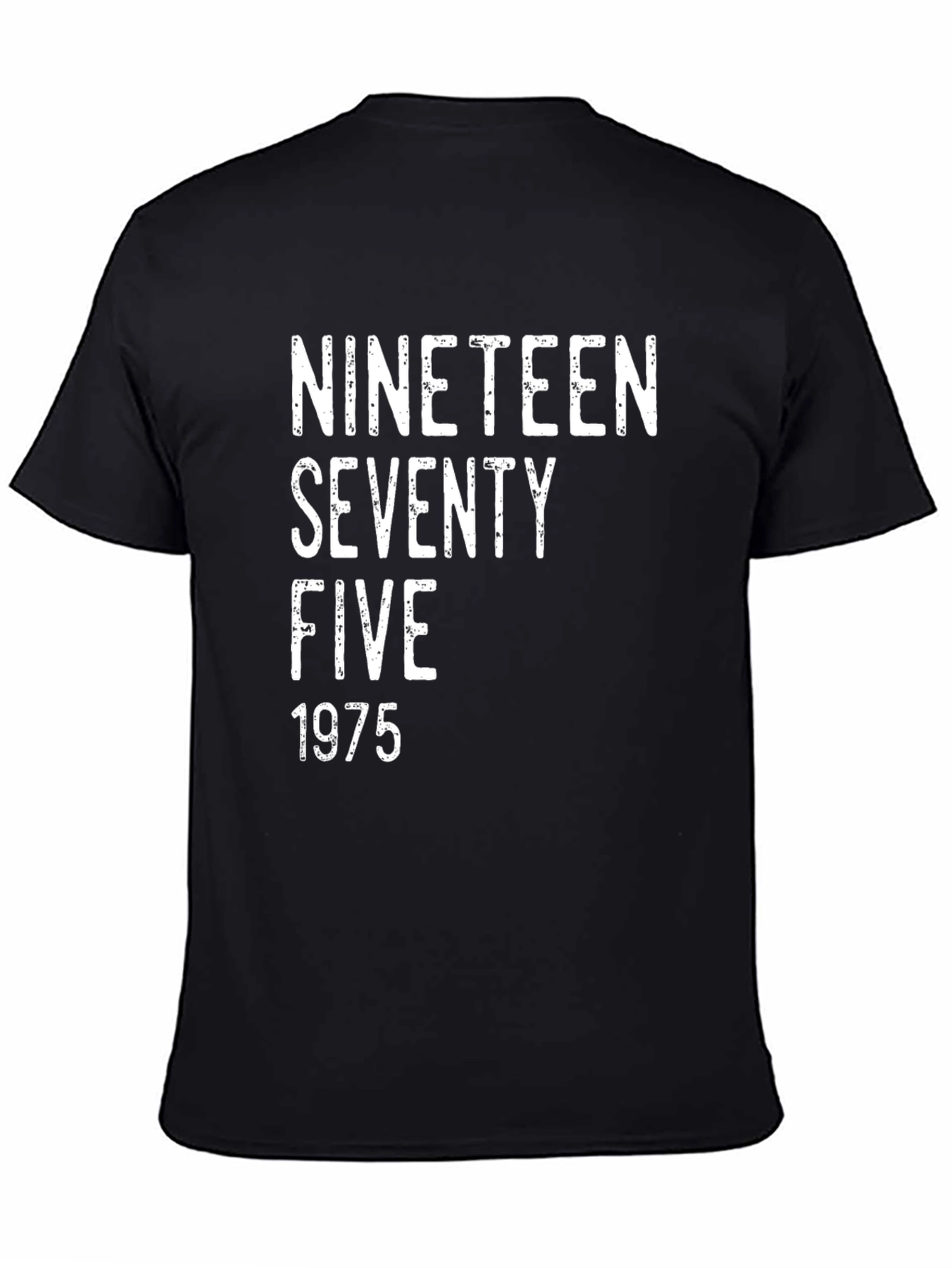1975 Vintage Style Graphic Tee - Black Cotton Blend
