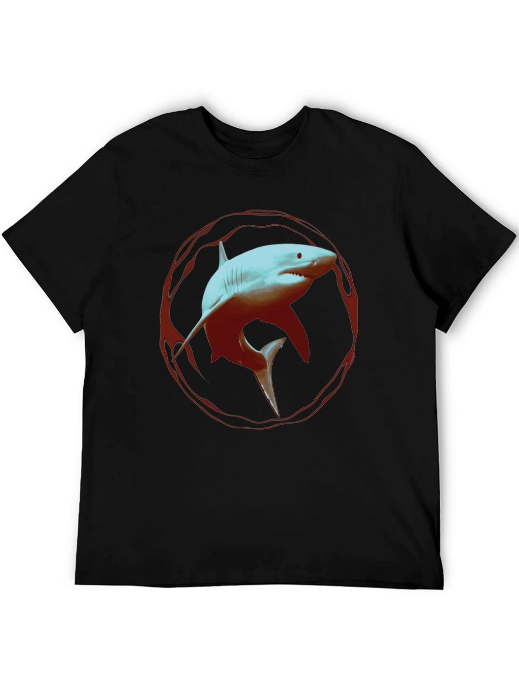 Shark Graphic Print Black T-Shirt
