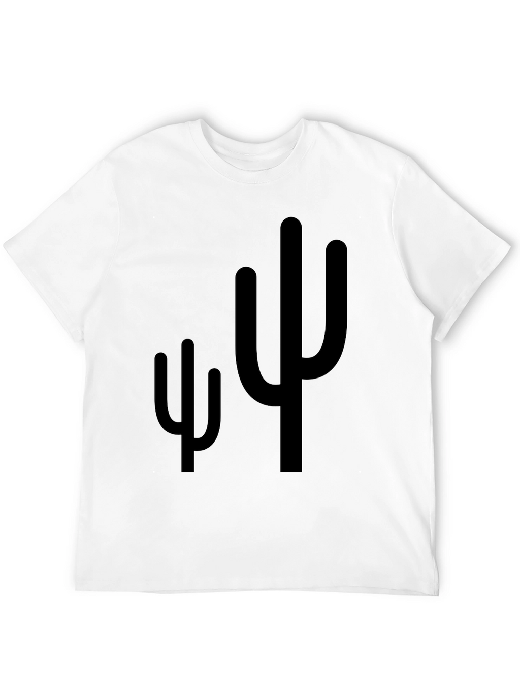 Cactus Graphic Print Mens Black T-Shirt
