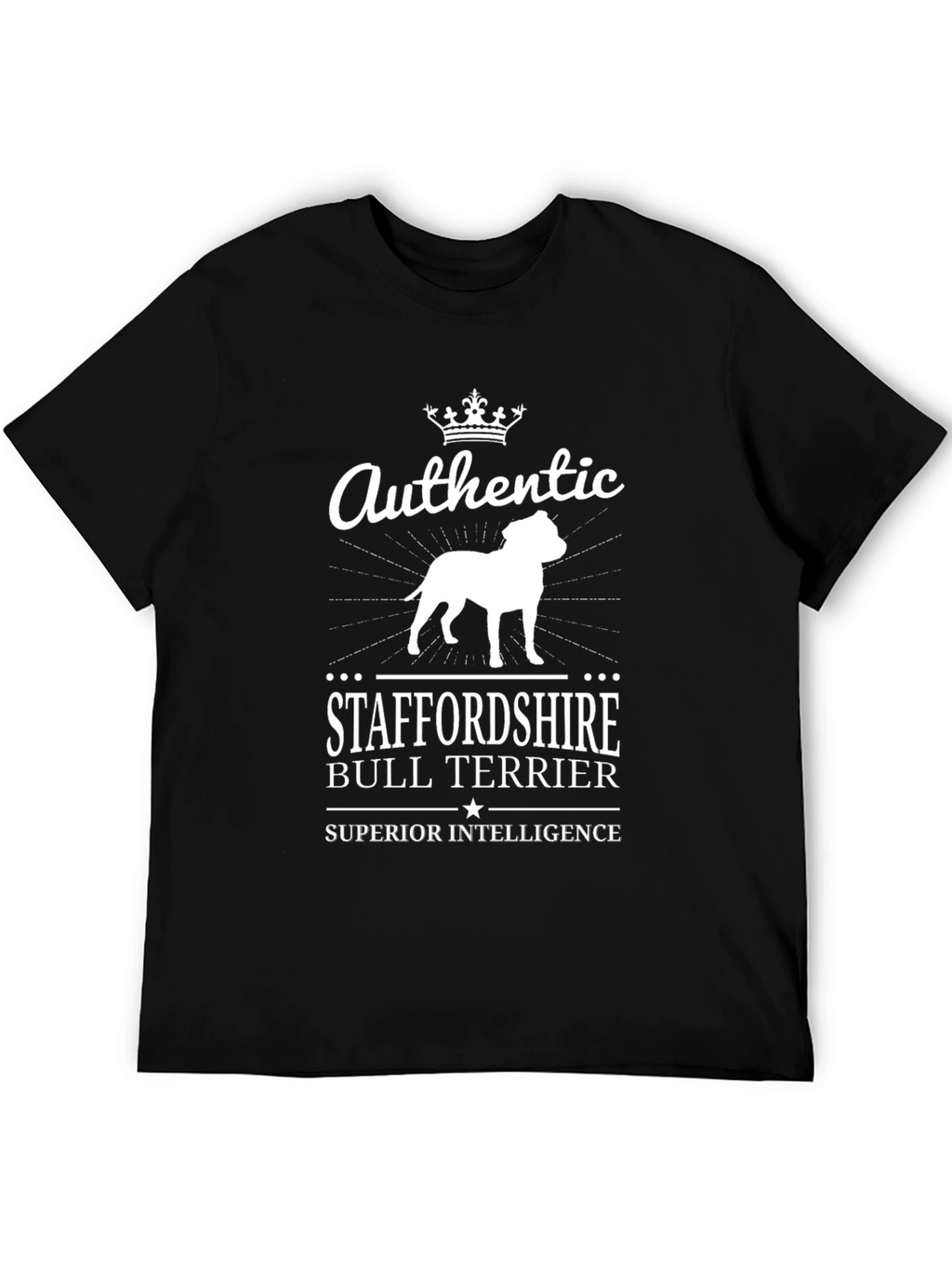 Authentic Staffordshire Bull Terrier Black T-Shirt