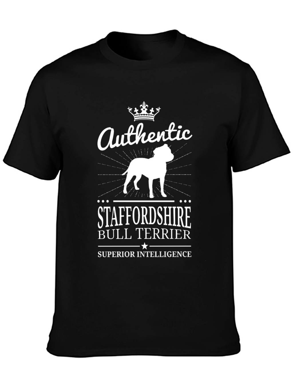 Authentic Staffordshire Bull Terrier Black T-Shirt
