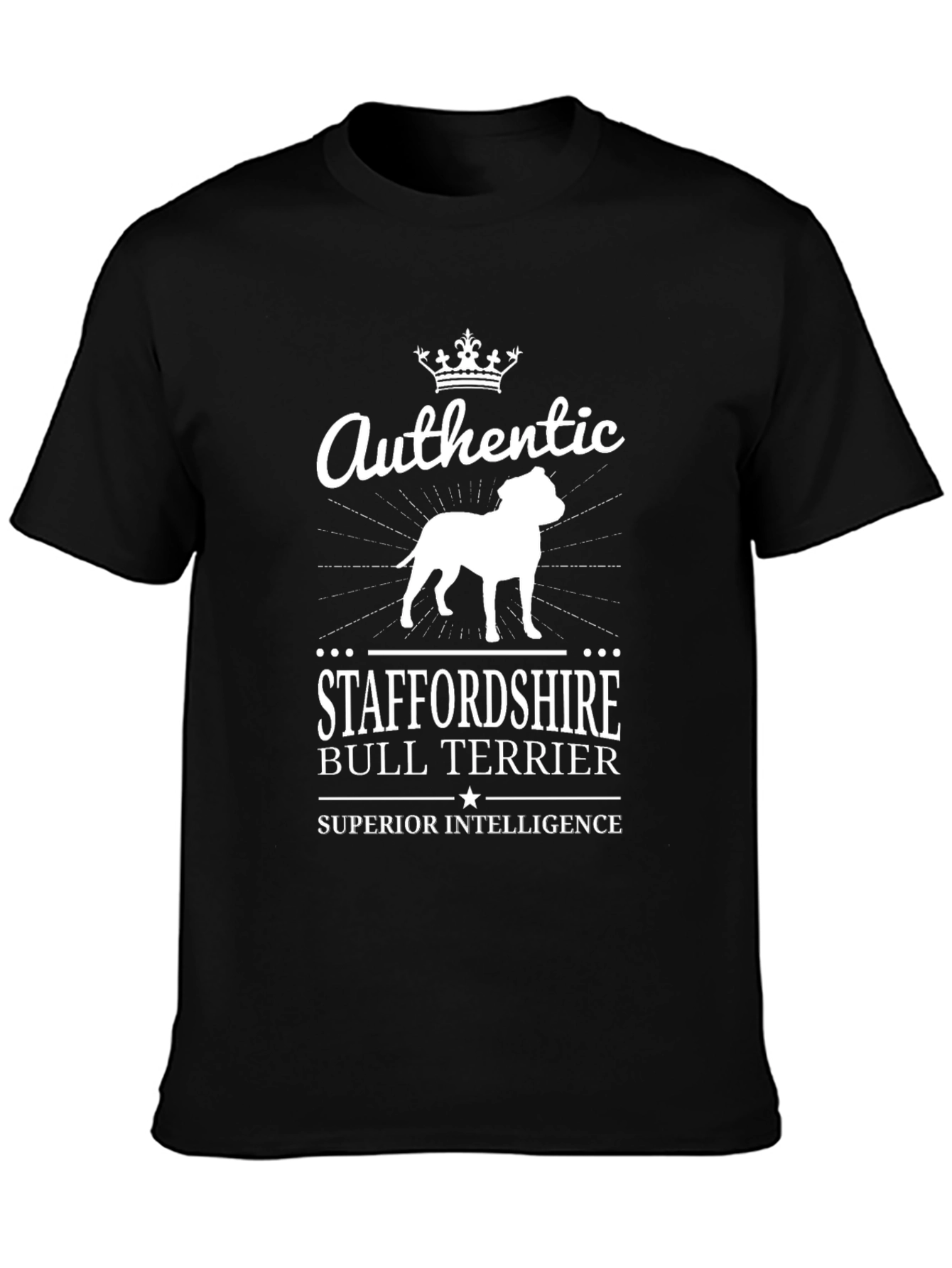 Authentic Staffordshire Bull Terrier Black T-Shirt