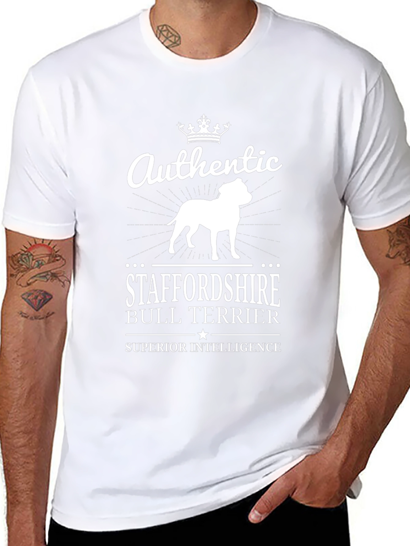 Authentic Staffordshire Bull Terrier Black T-Shirt