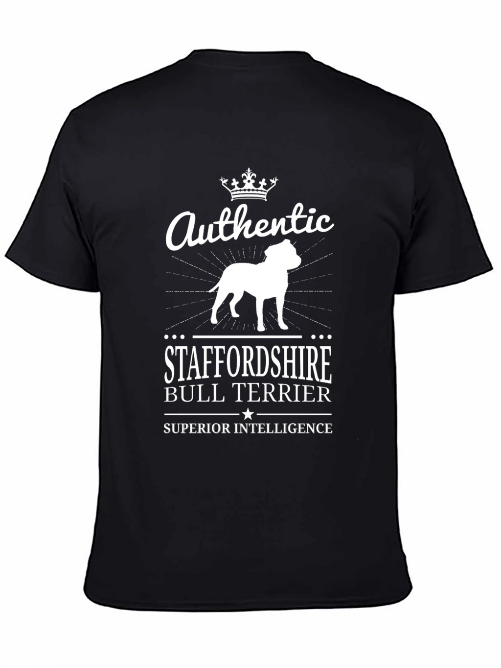 Authentic Staffordshire Bull Terrier Black T-Shirt