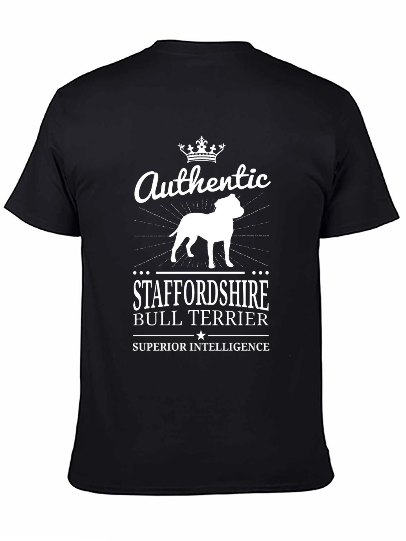 Authentic Staffordshire Bull Terrier Black T-Shirt