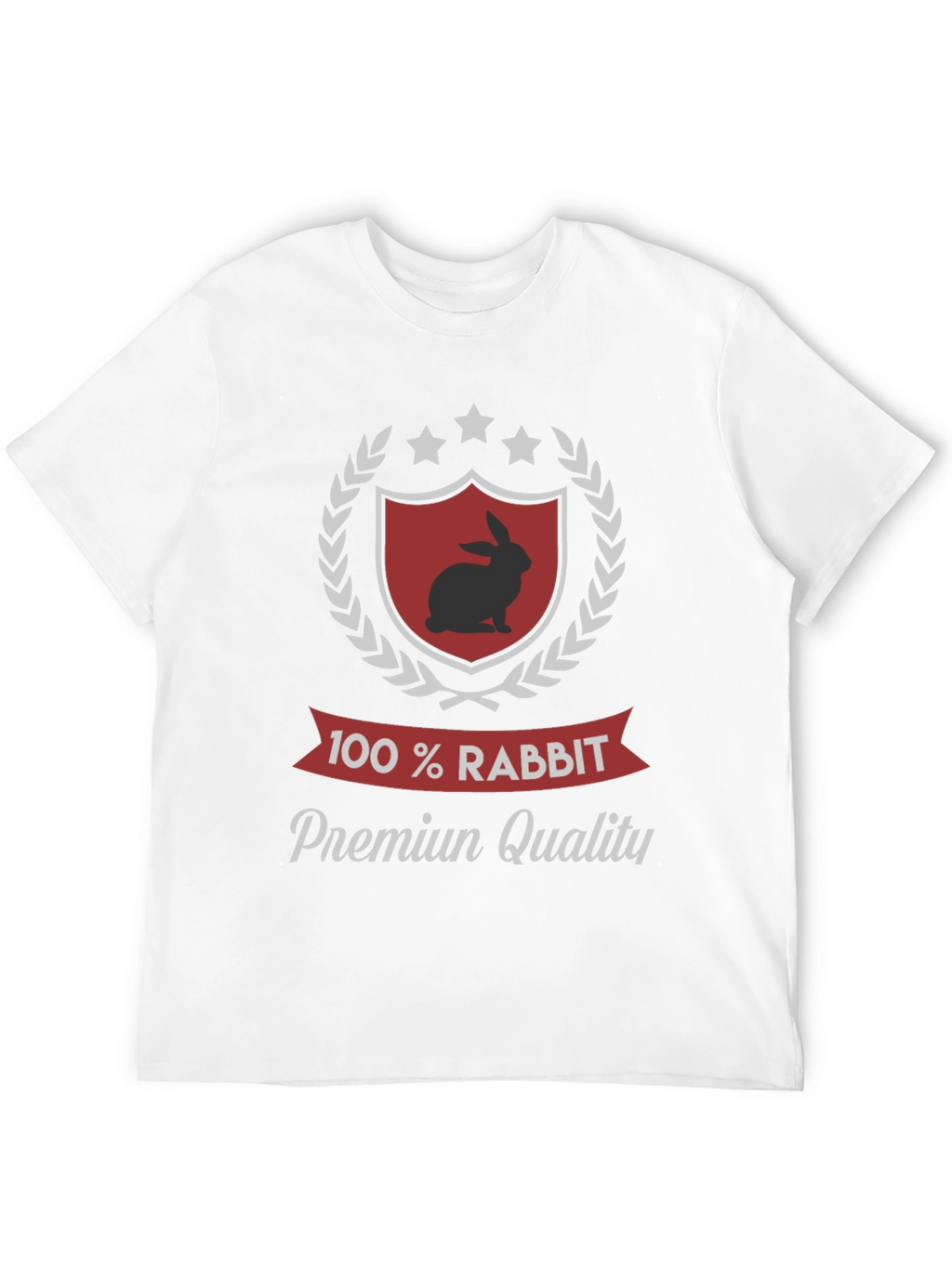 100% Rabbit Premium Quality Black T-Shirt