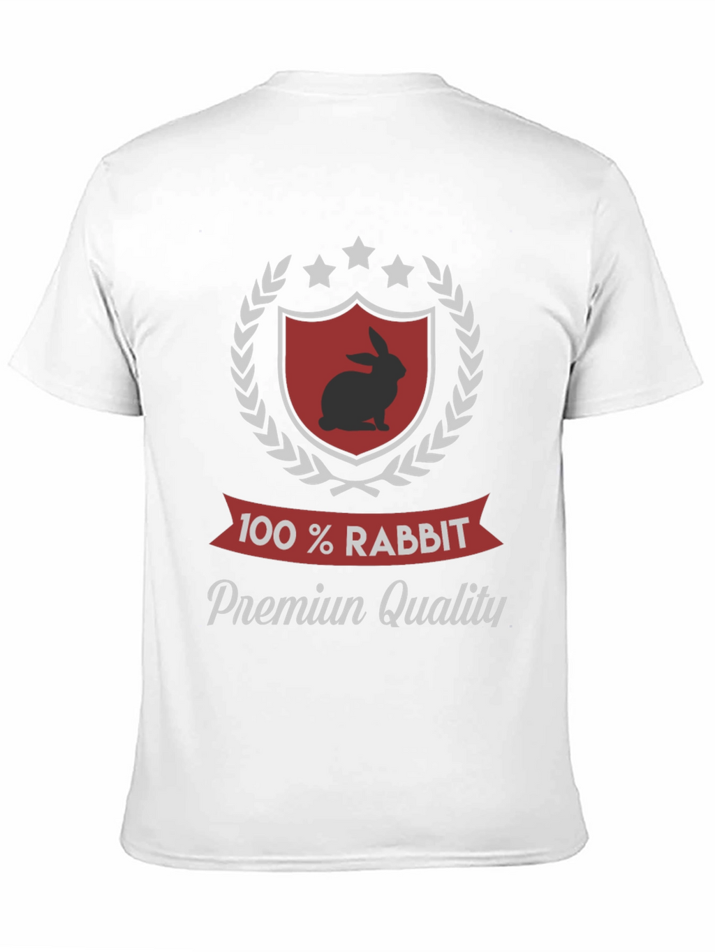 100% Rabbit Premium Quality Black T-Shirt